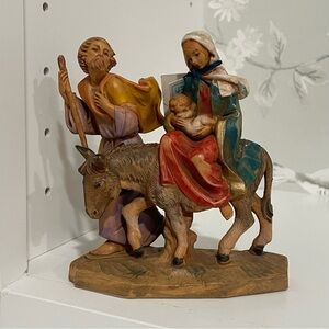Fontinini Italy Hand-Painted Nativity Figurine Flight Into Egypt Christmas Holy